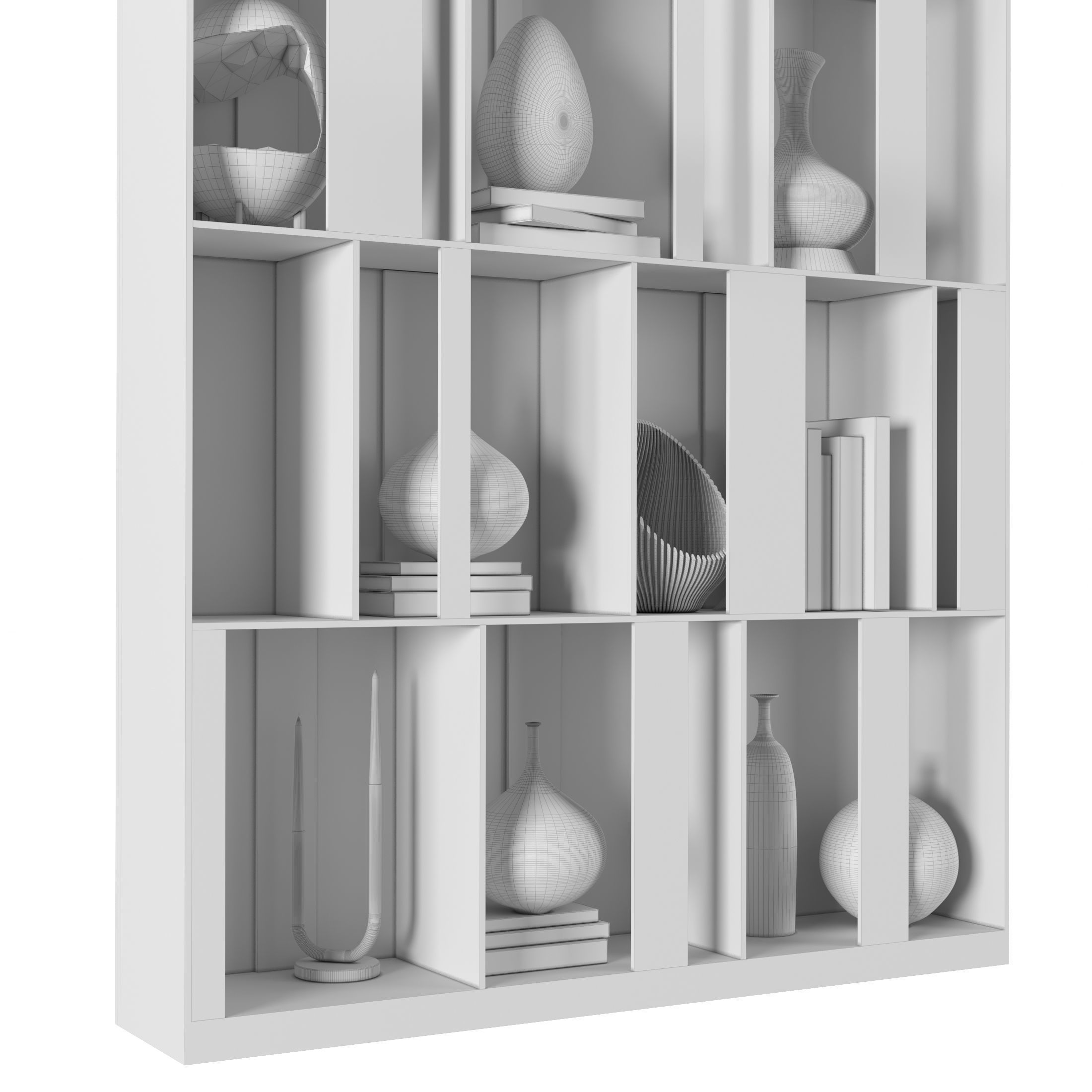 Shelf 3d Model bookcase 3D model_6