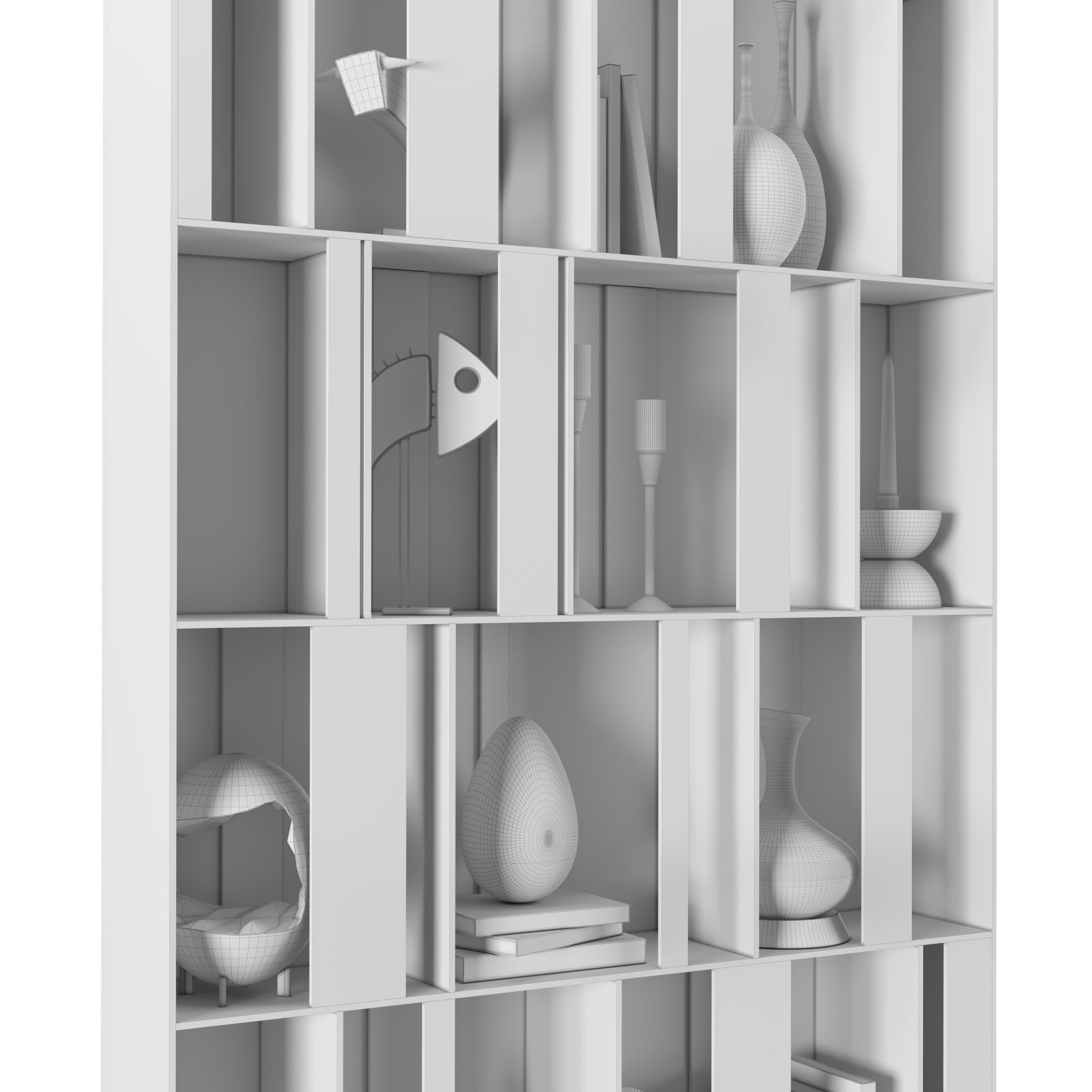 Shelf 3d Model bookcase 3D model_4