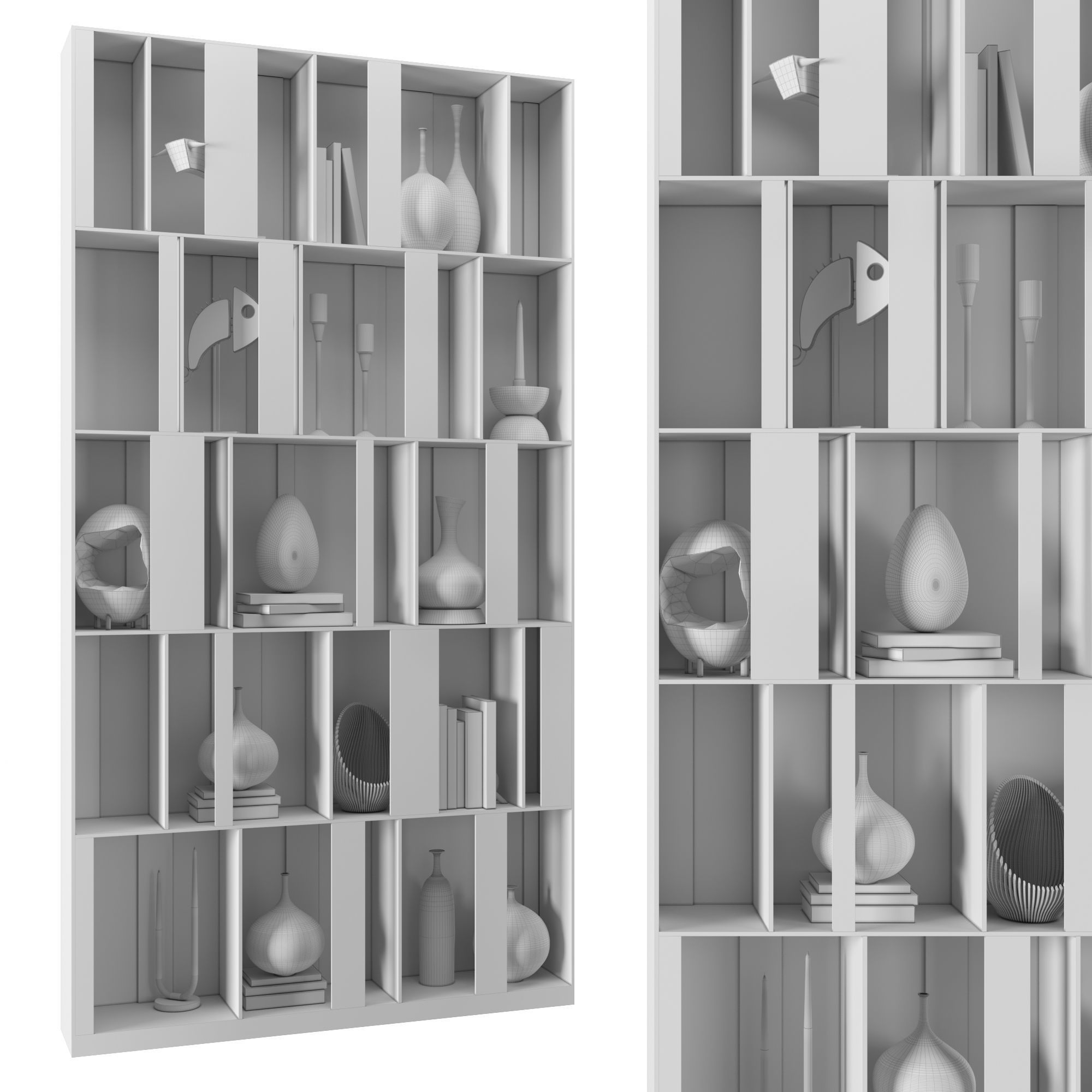 Shelf 3d Model bookcase 3D model_2