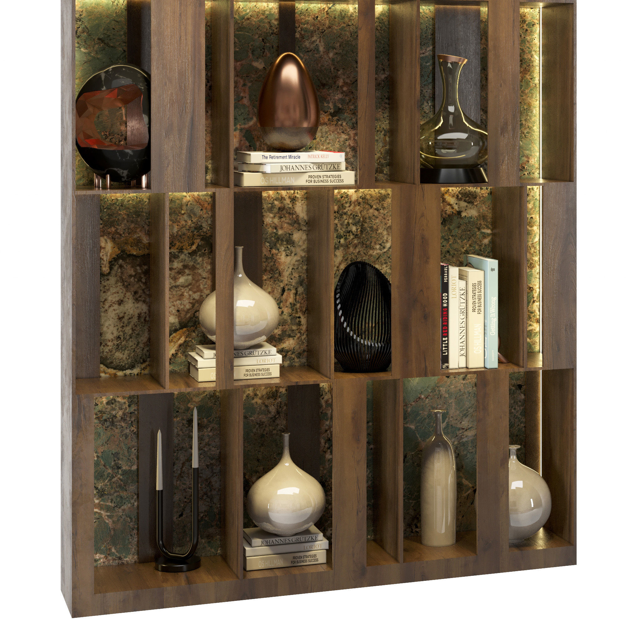 Shelf 3d Model bookcase 3D model_5