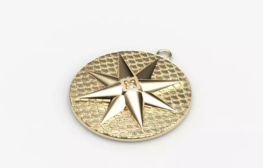 Model 80 Star Embossed Necklace Texture Octagon 3D print model_0