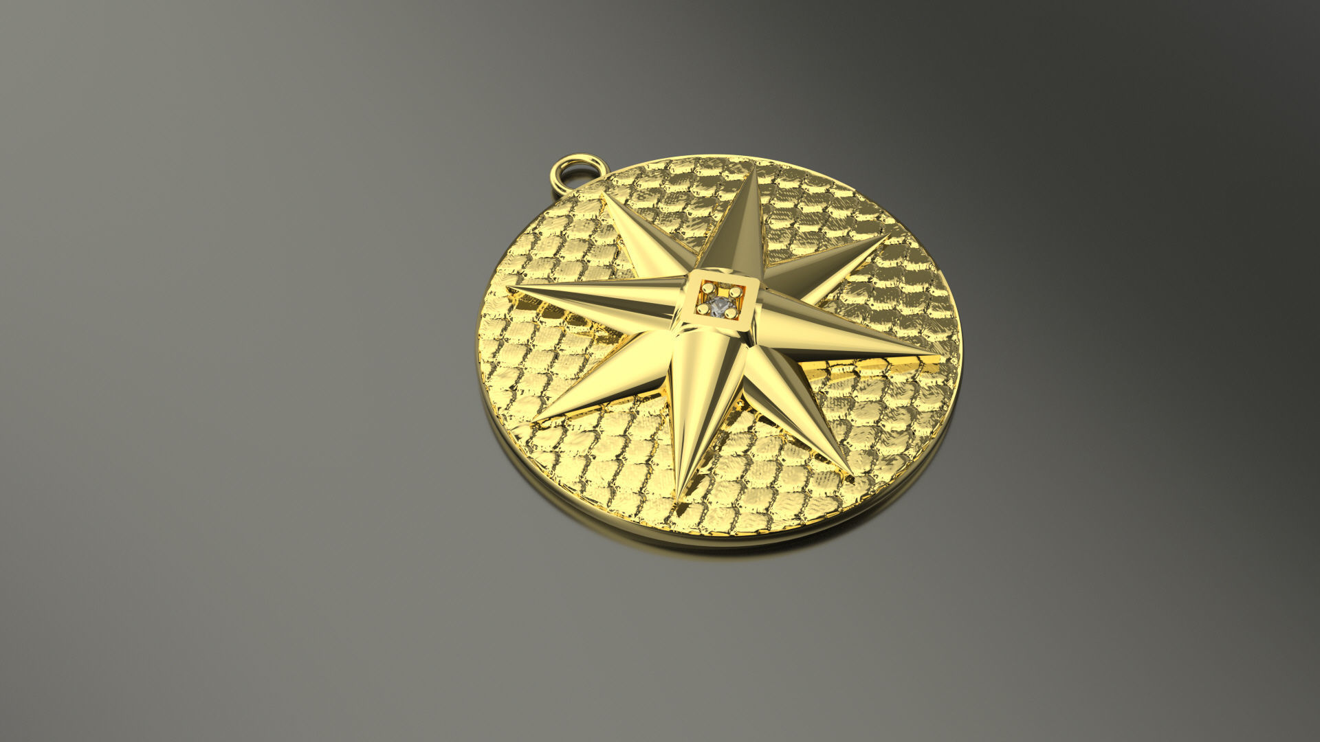 Model 80 Star Embossed Necklace Texture Octagon 3D print model_1
