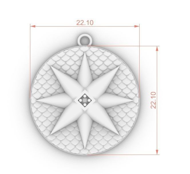 Model 80 Star Embossed Necklace Texture Octagon 3D print model_4