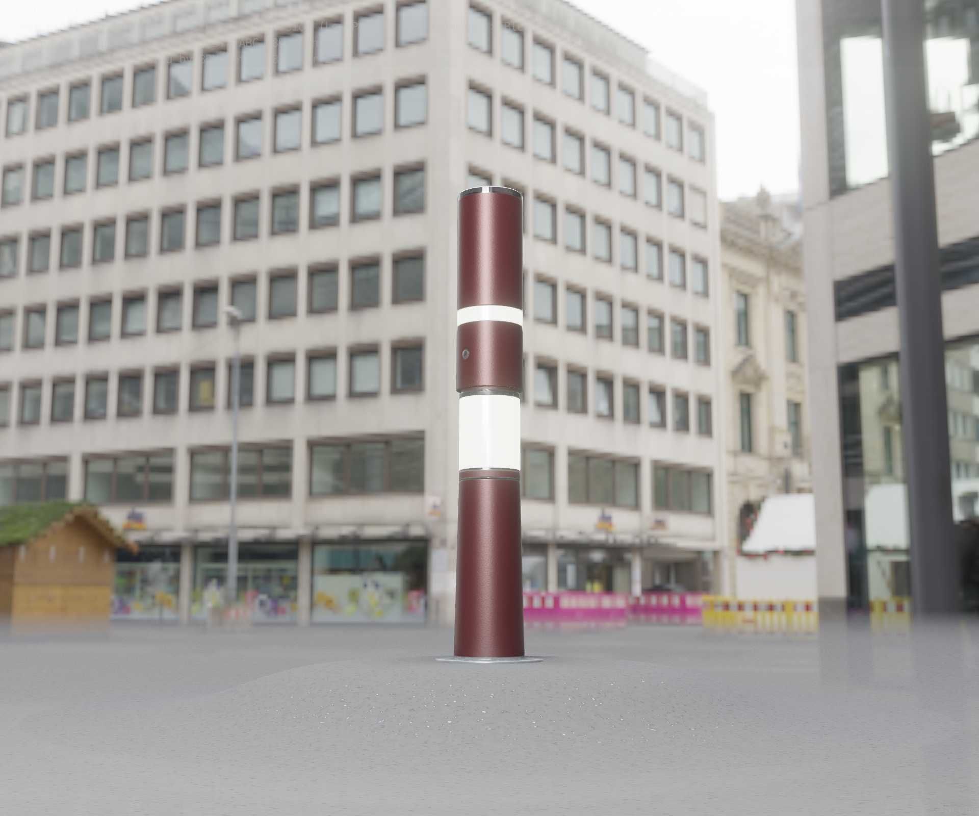 Dark Red Light-Column -8- Street-Light 9 Low-poly 3D model_97