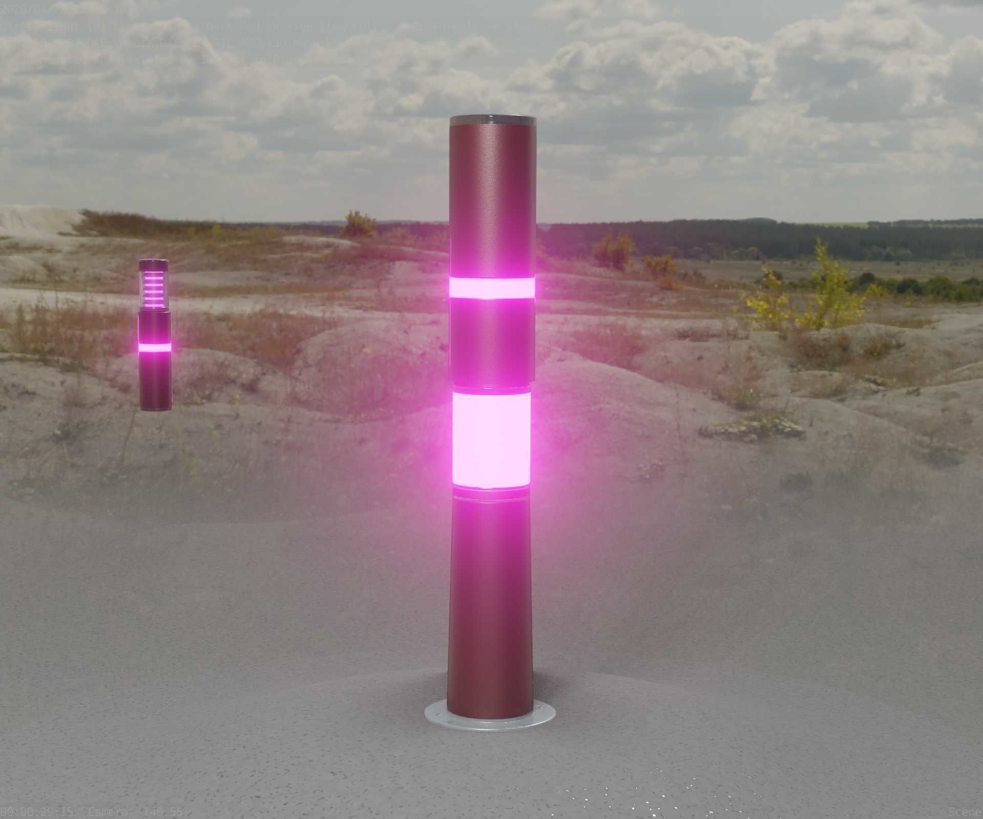 Dark Red Light-Column -8- Street-Light 9 Low-poly 3D model_27