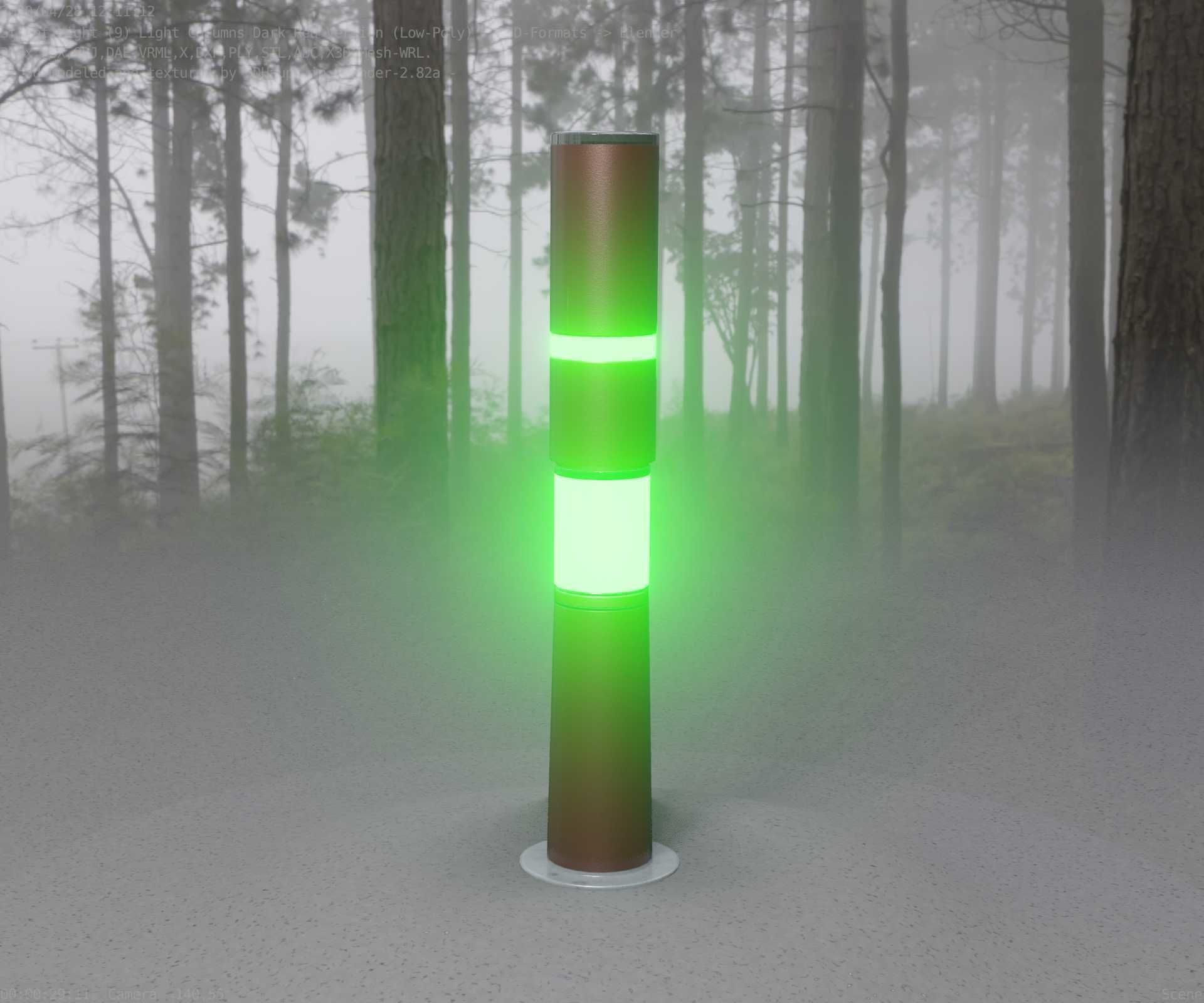 Dark Red Light-Column -8- Street-Light 9 Low-poly 3D model_23