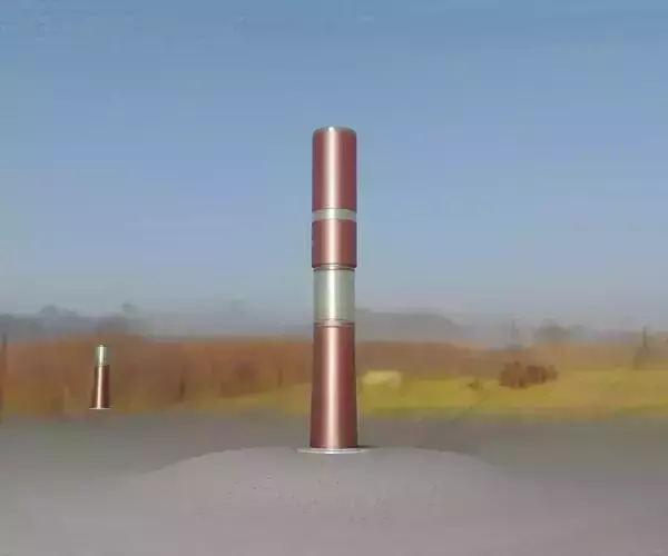 Dark Red Light-Column -8- Street-Light 9 Low-poly 3D model