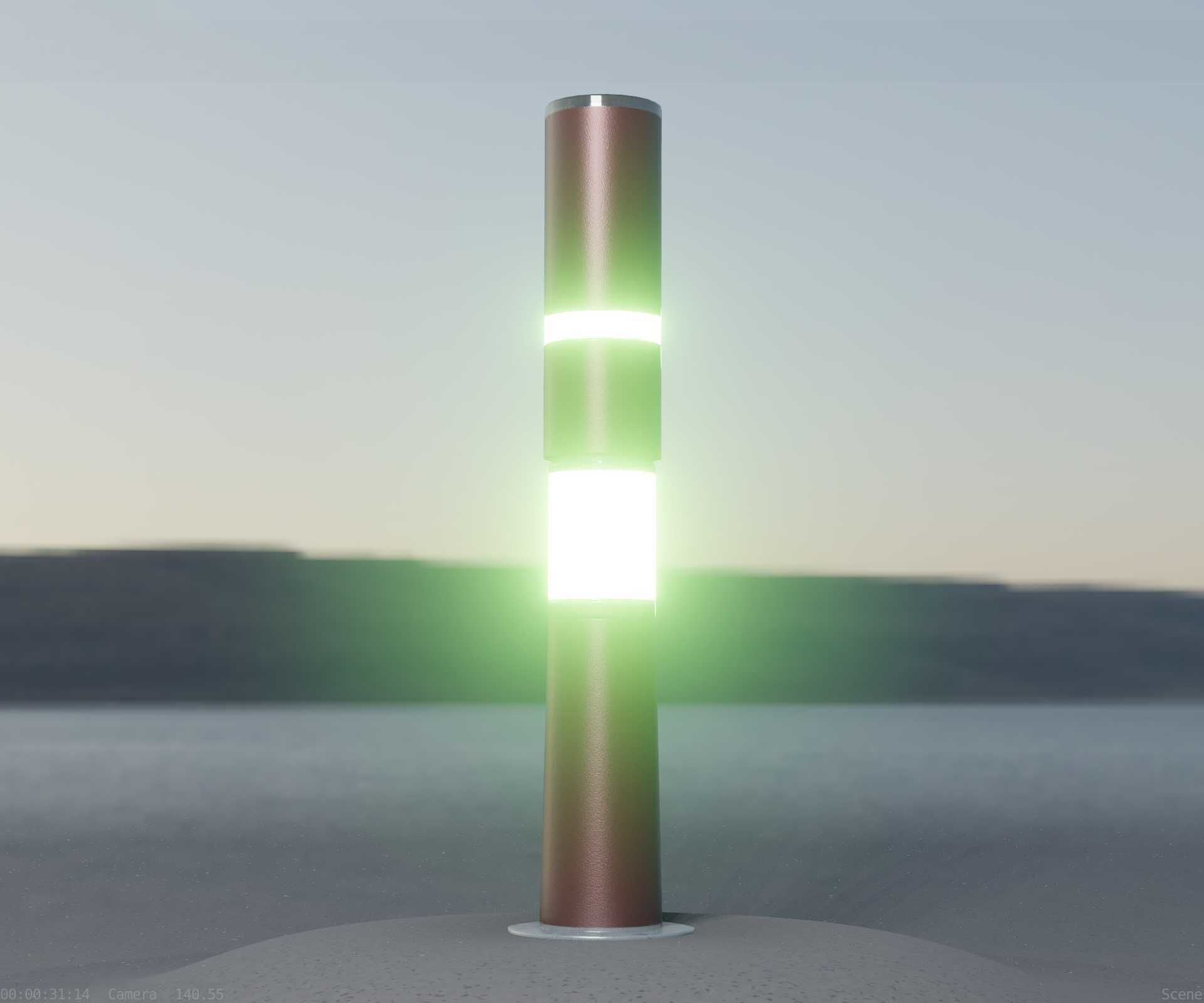 Dark Red Light-Column -8- Street-Light 9 Low-poly 3D model_74