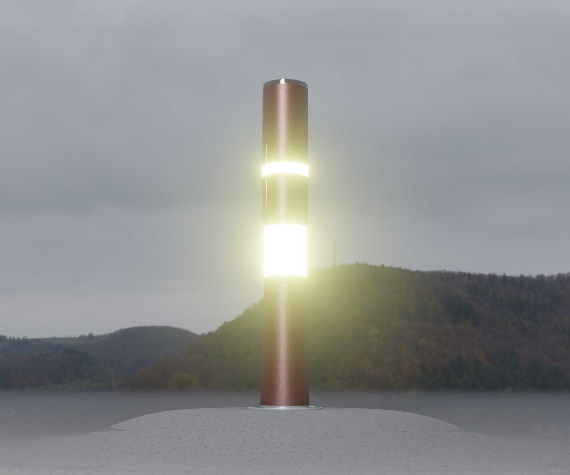 Dark Red Light-Column -8- Street-Light 9 Low-poly 3D model_76