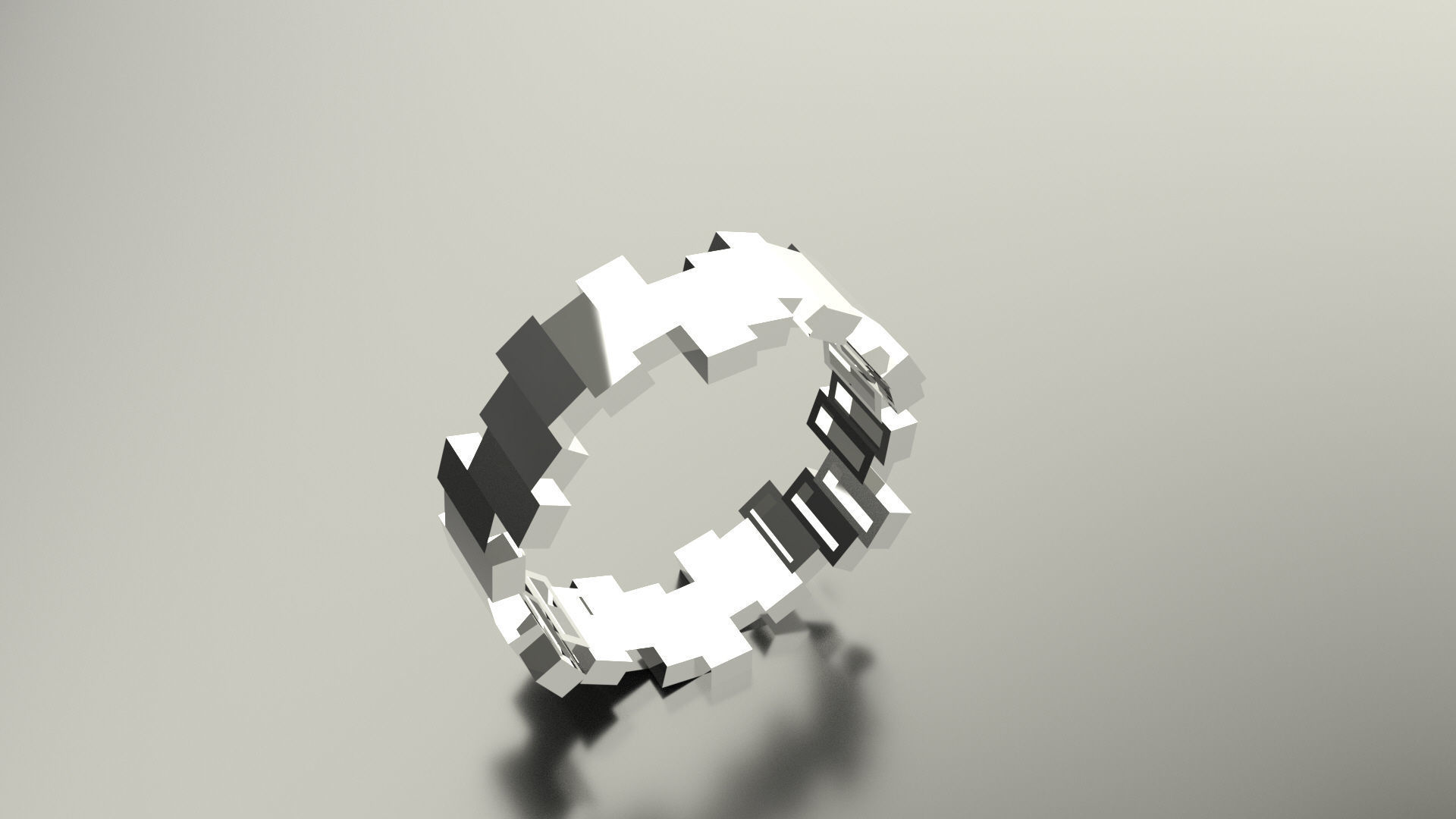 Model 84 Rectangular Facet Ring Modern EU size 3D print model_3