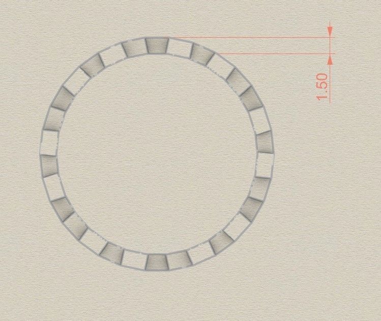 Model 84 Rectangular Facet Ring Modern EU size 3D print model_5