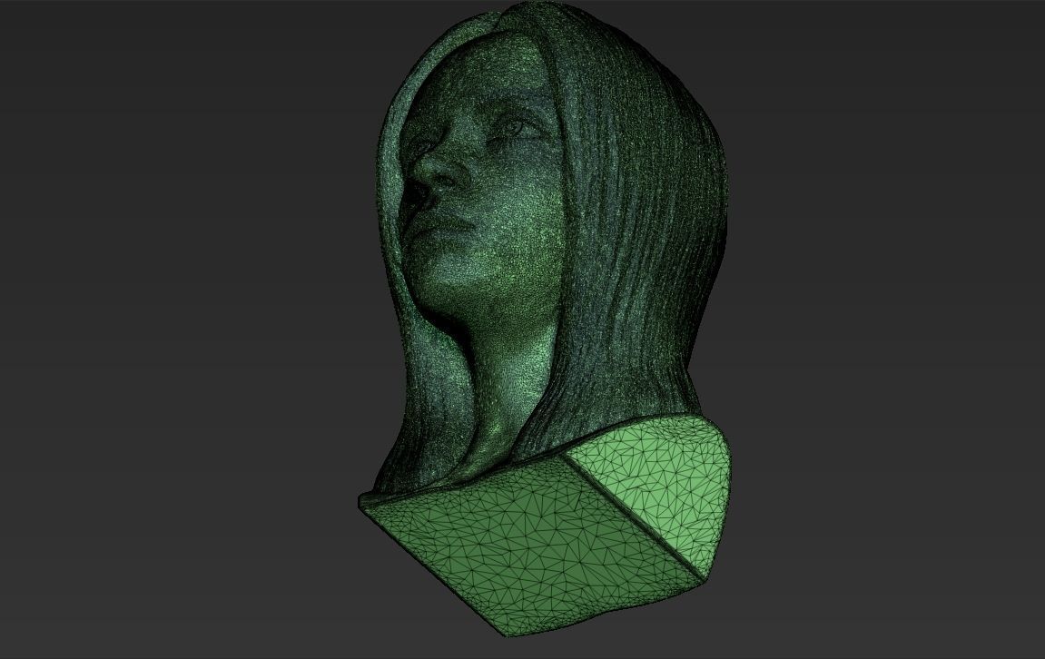 Billie Eilish bust 3D printing ready stl obj formats  3D print model_29