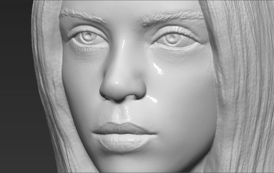 Billie Eilish bust 3D printing ready stl obj formats  3D print model_19