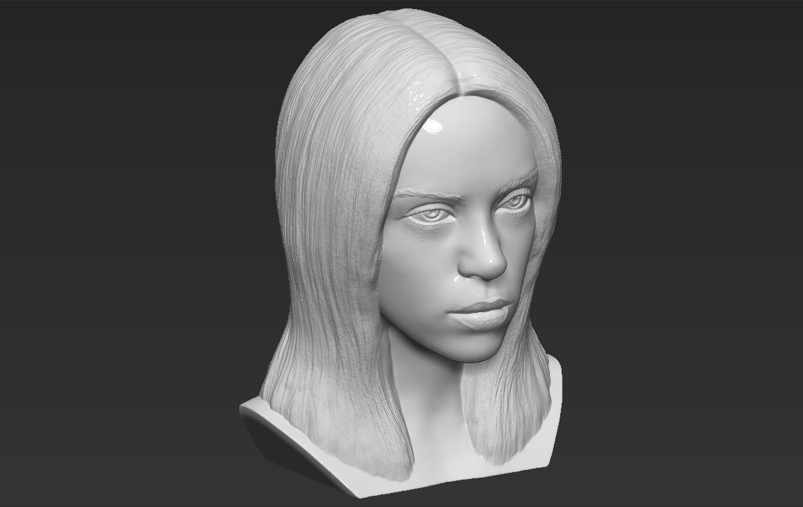 Billie Eilish bust 3D printing ready stl obj formats  3D print model_13