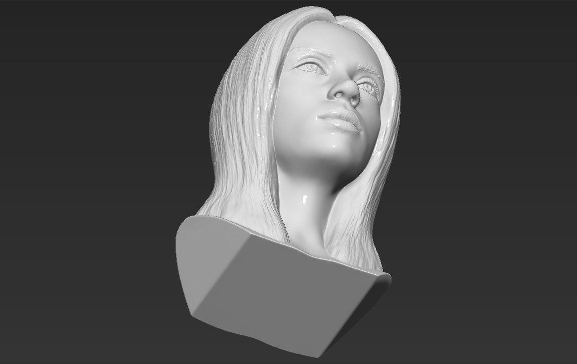 Billie Eilish bust 3D printing ready stl obj formats  3D print model_23