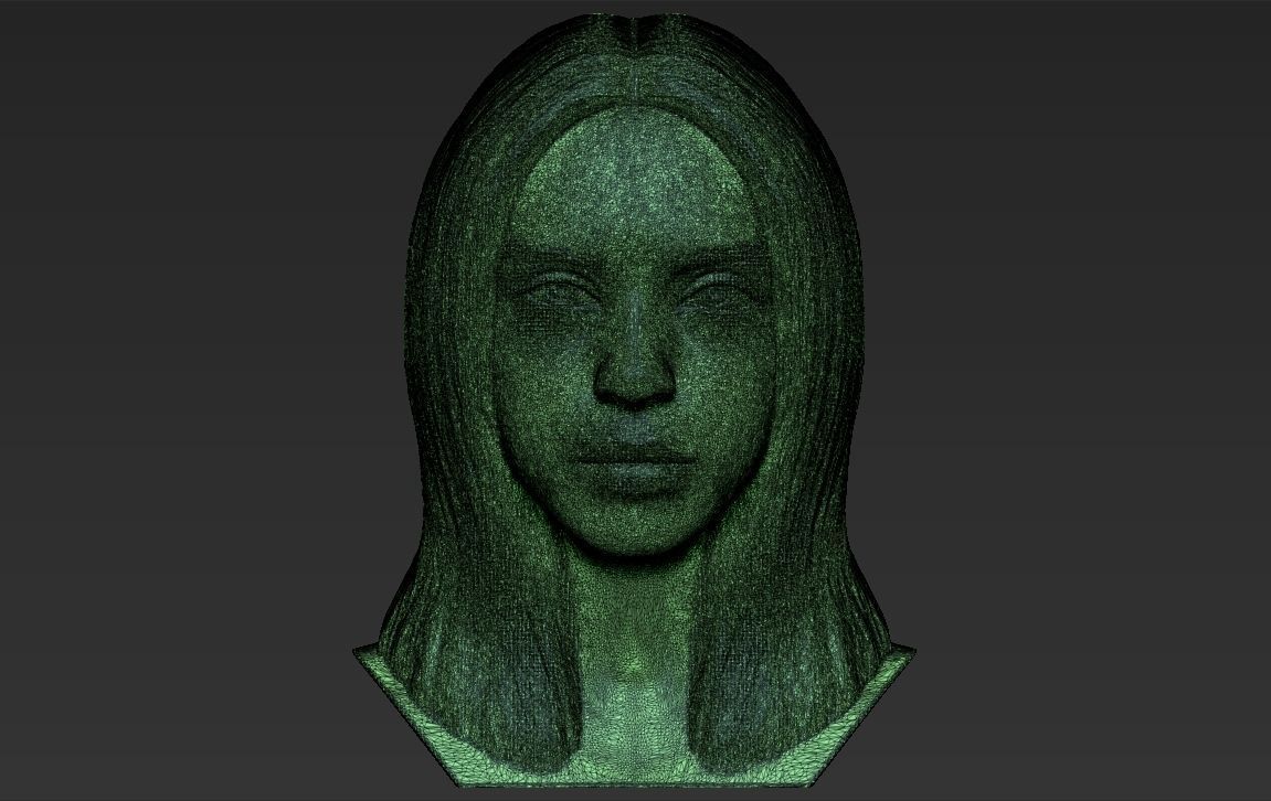 Billie Eilish bust 3D printing ready stl obj formats  3D print model_26
