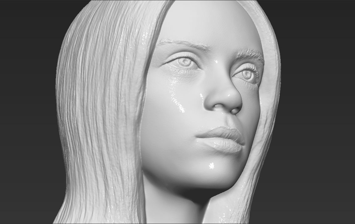 Billie Eilish bust 3D printing ready stl obj formats  3D print model_22