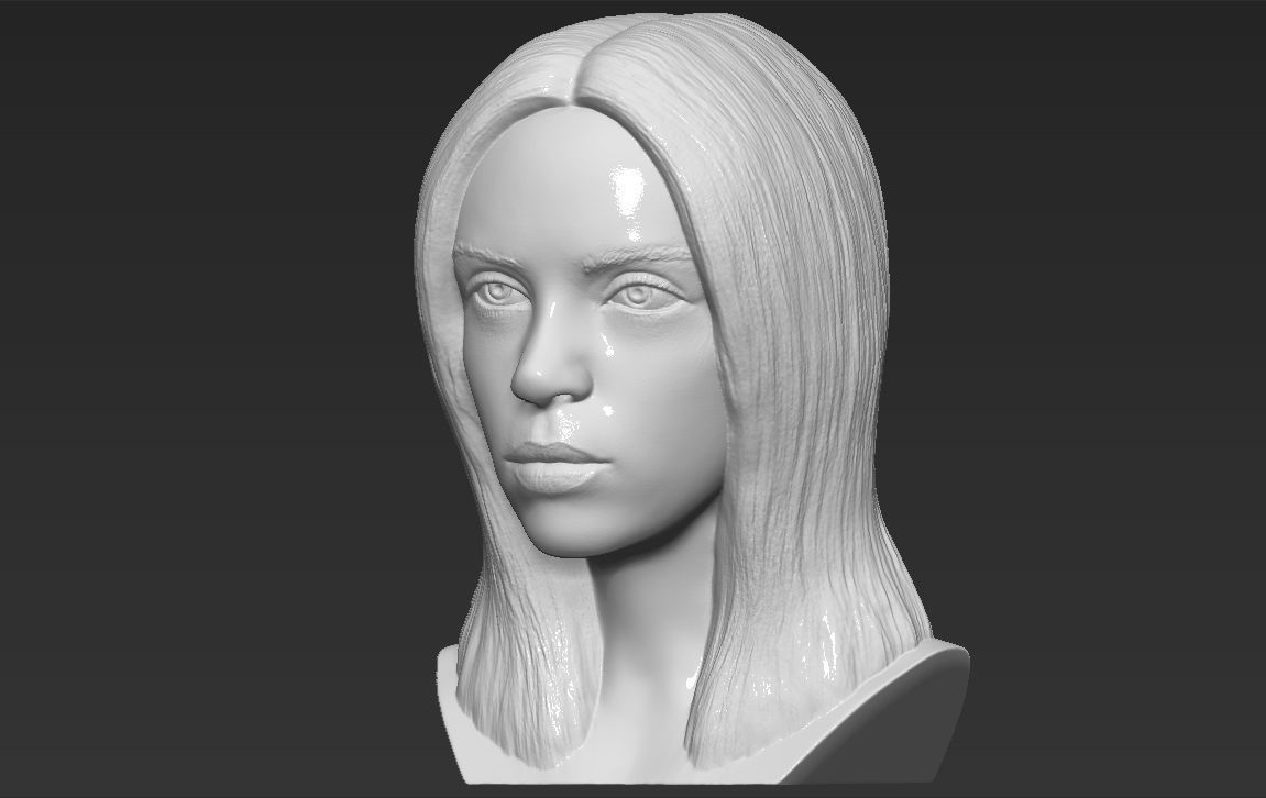 Billie Eilish bust 3D printing ready stl obj formats  3D print model_2