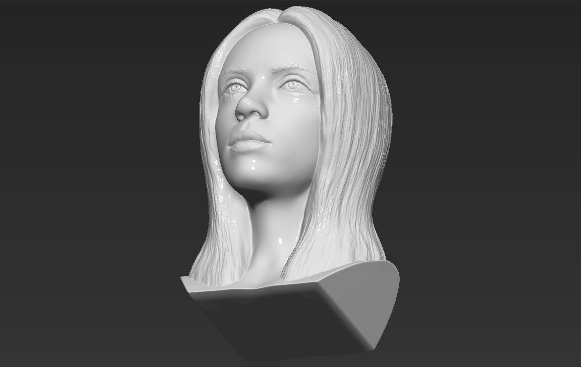 Billie Eilish bust 3D printing ready stl obj formats  3D print model_24