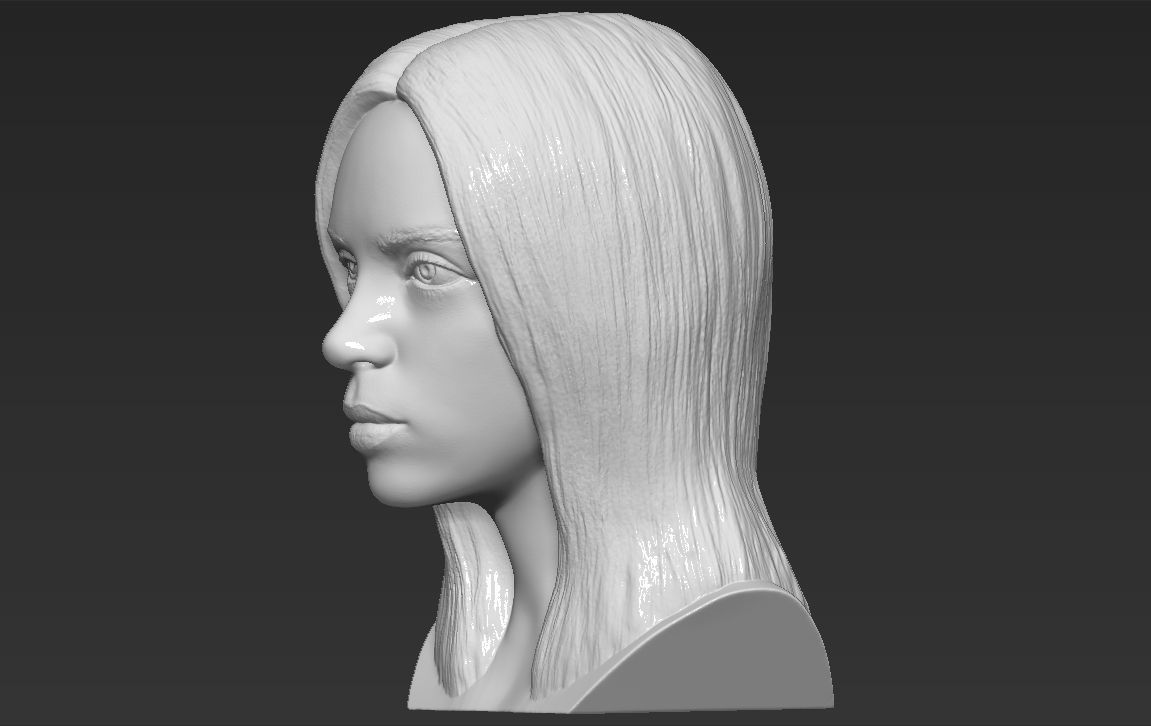 Billie Eilish bust 3D printing ready stl obj formats  3D print model_3