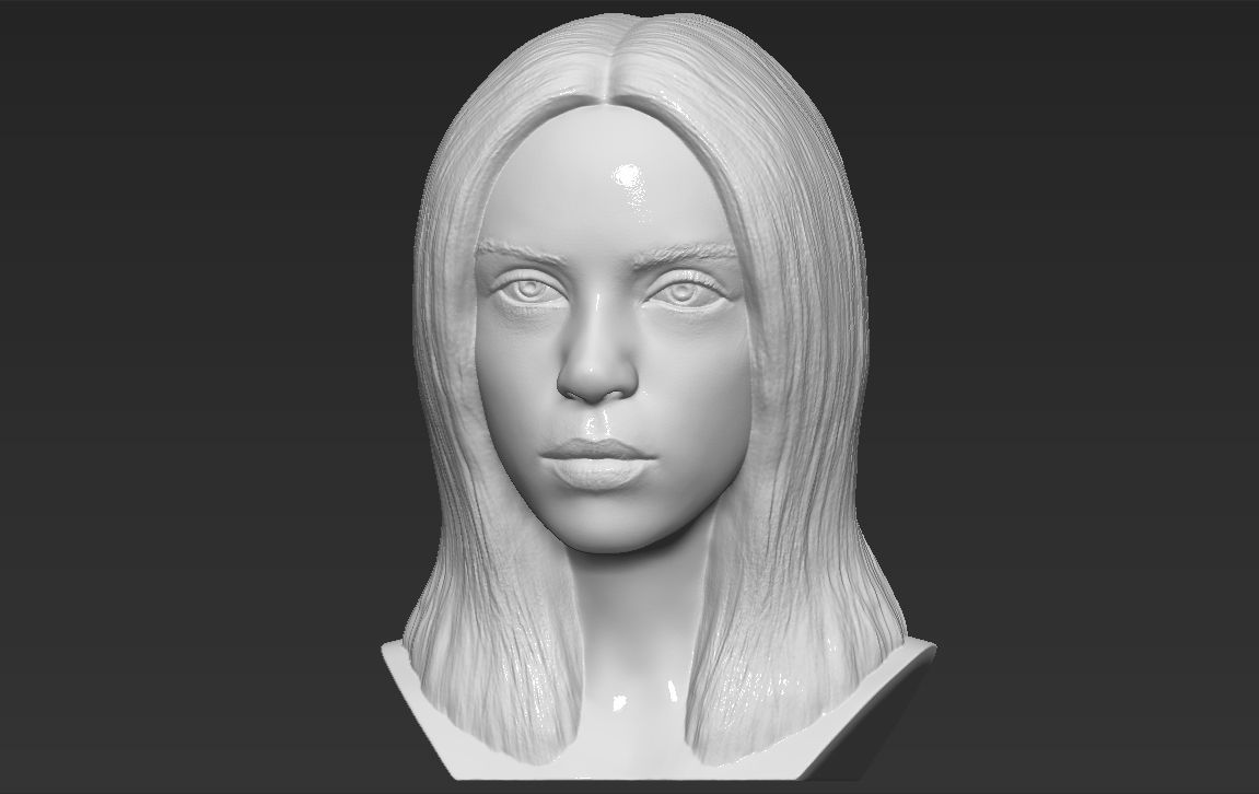 Billie Eilish bust 3D printing ready stl obj formats  3D print model_1