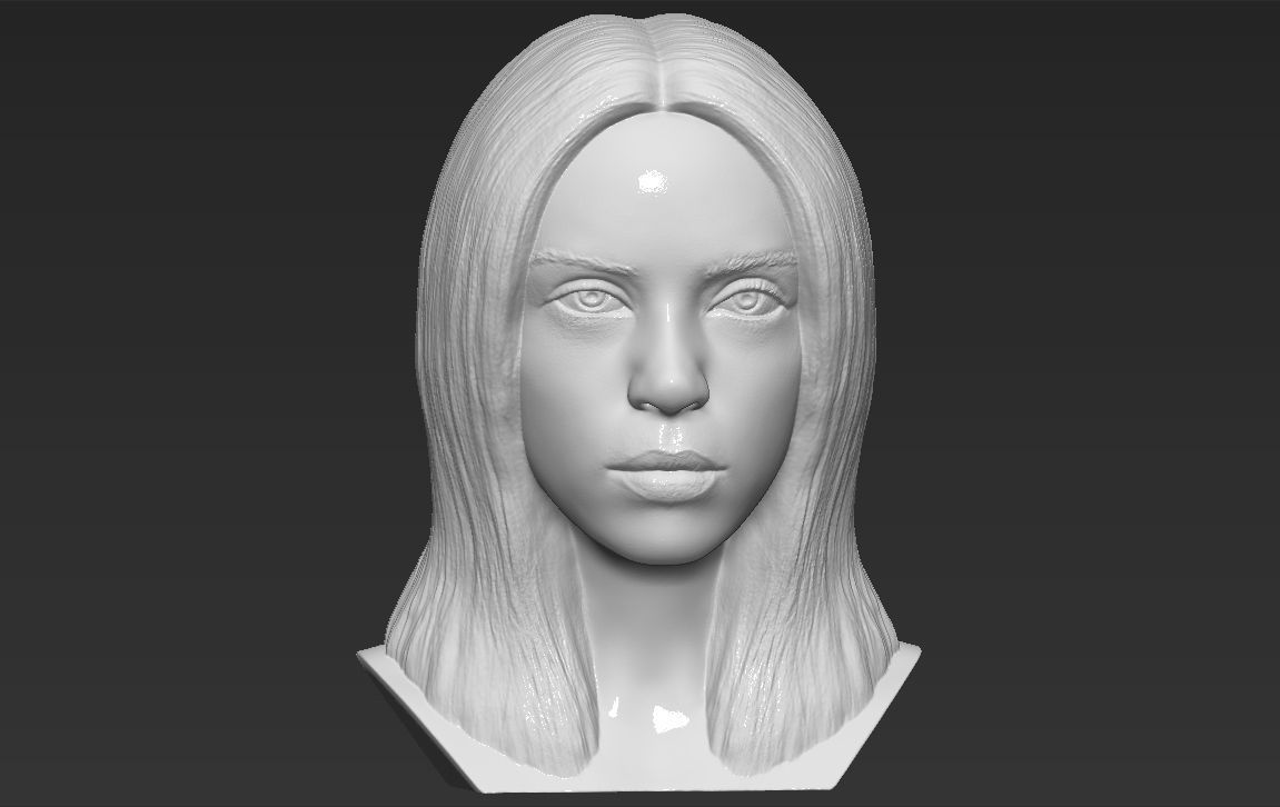 Billie Eilish bust 3D printing ready stl obj formats  3D print model_12