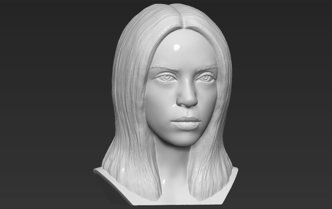 Billie Eilish bust 3D printing ready stl obj formats  3D print model_11