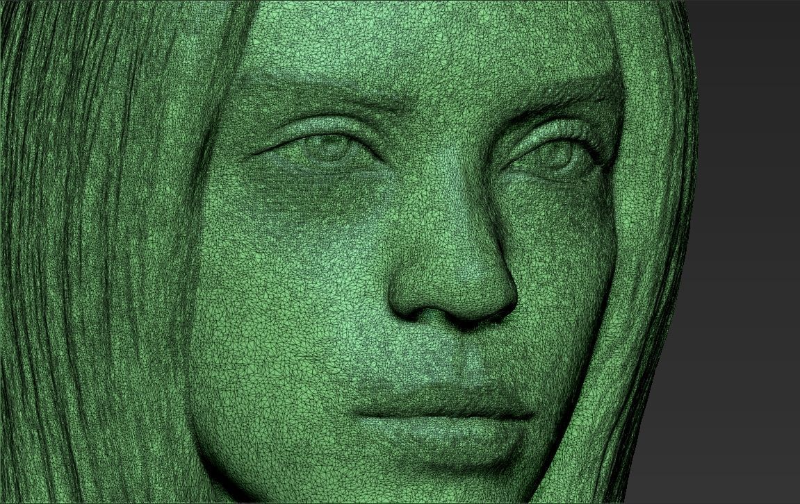 Billie Eilish bust 3D printing ready stl obj formats  3D print model_28
