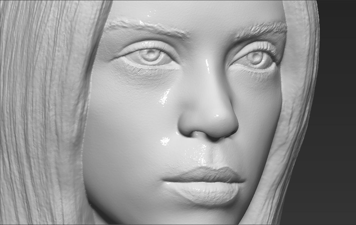 Billie Eilish bust 3D printing ready stl obj formats  3D print model_18