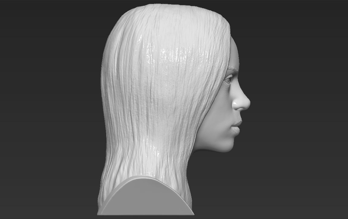 Billie Eilish bust 3D printing ready stl obj formats  3D print model_8