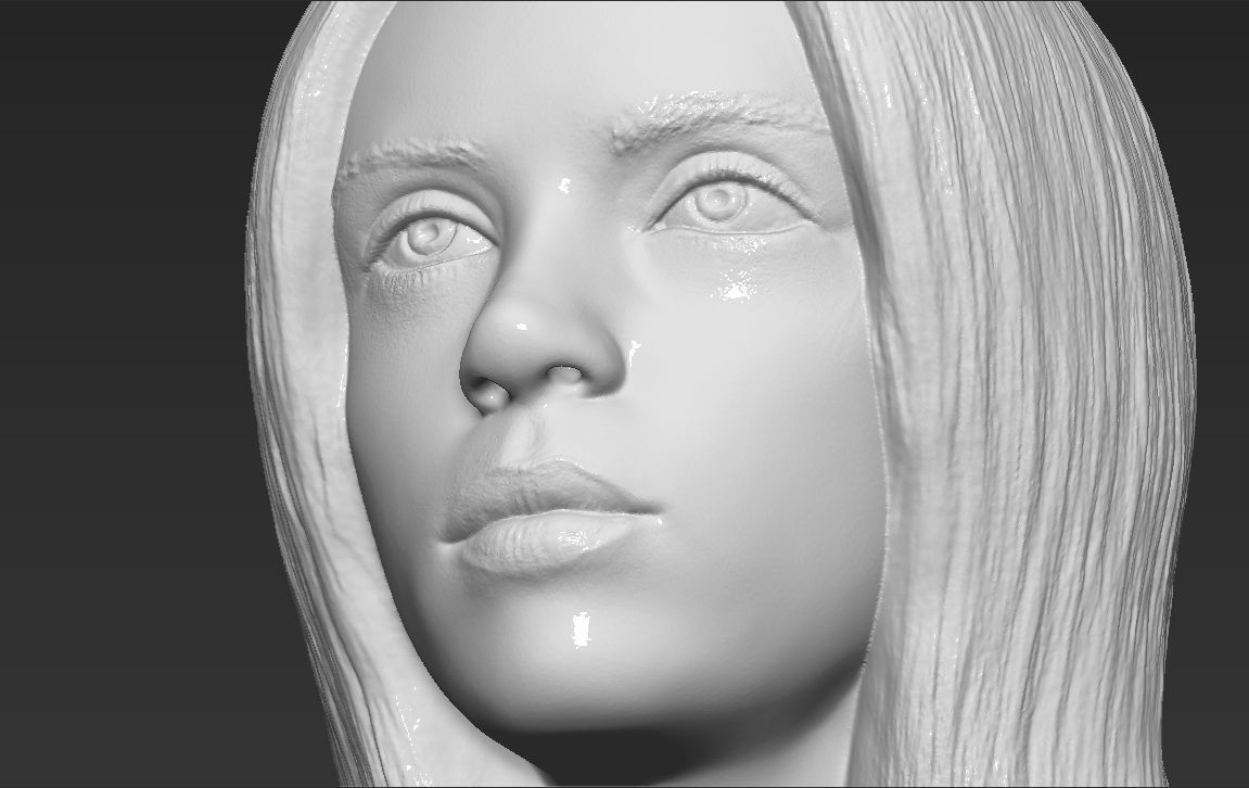 Billie Eilish bust 3D printing ready stl obj formats  3D print model_21