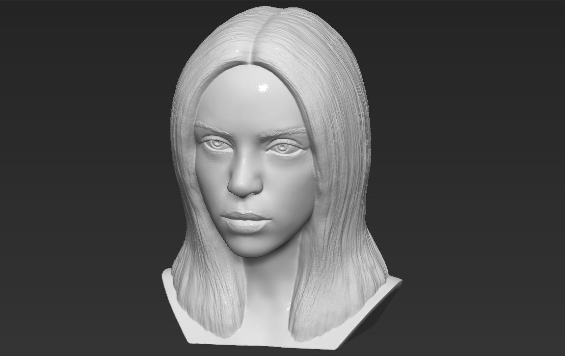 Billie Eilish bust 3D printing ready stl obj formats  3D print model_14