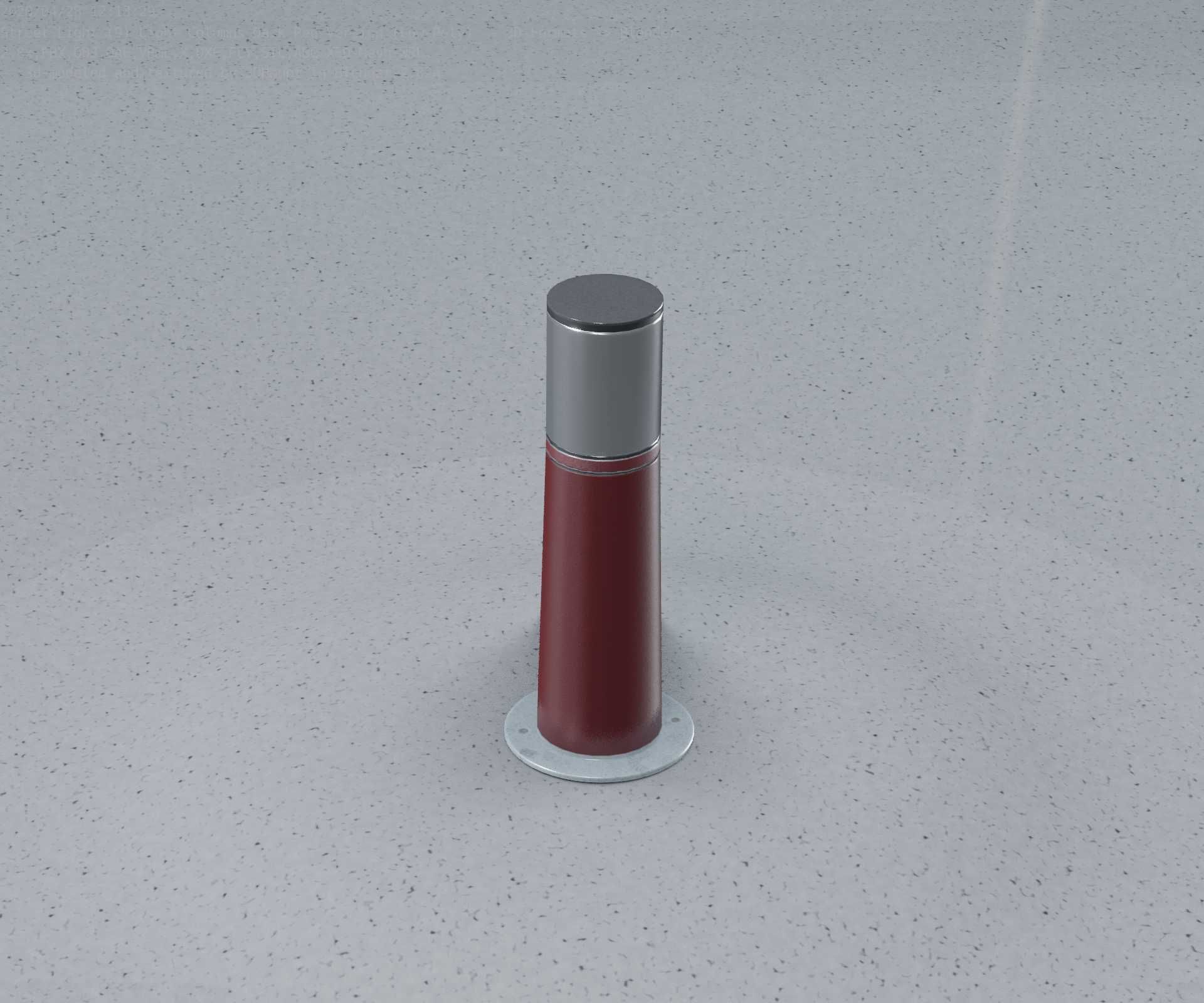 Dark Red Light-Column -9- Street-Light 9 Low-poly 3D model_13