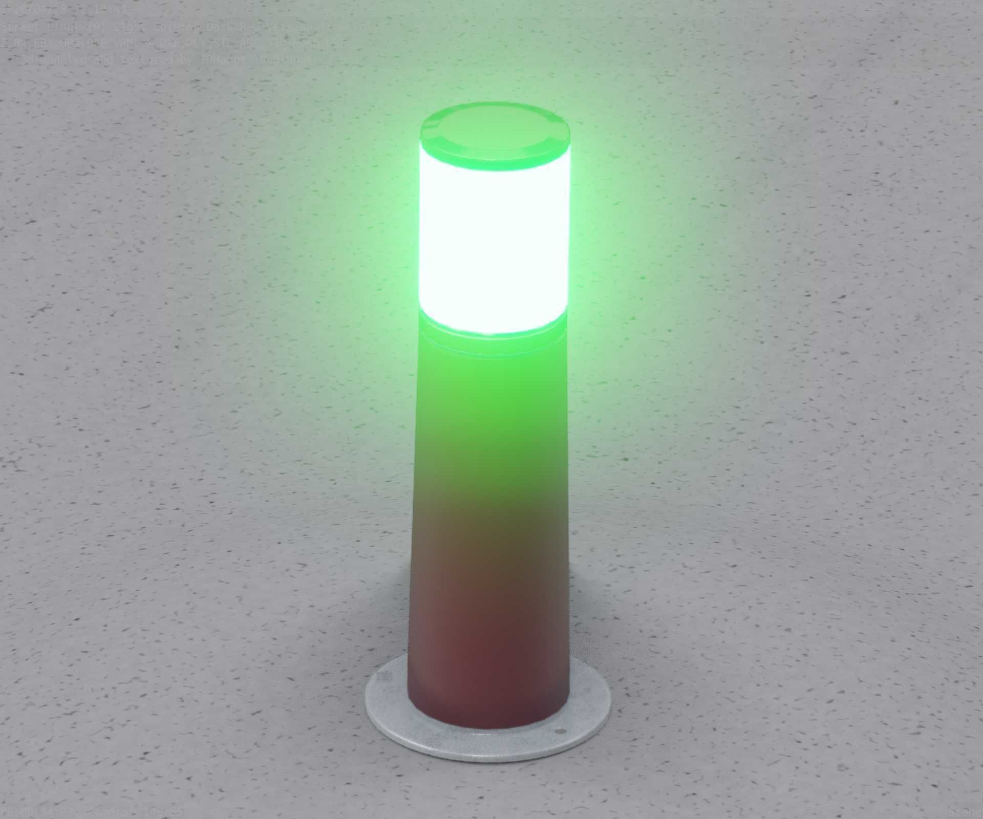 Dark Red Light-Column -9- Street-Light 9 Low-poly 3D model_42