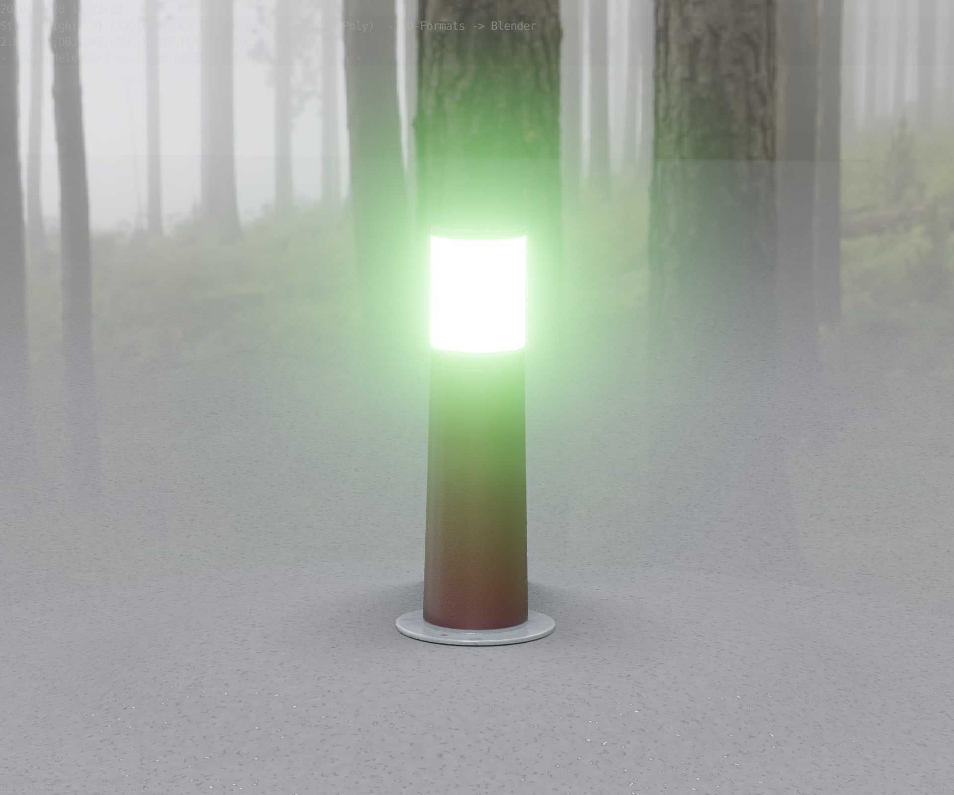 Dark Red Light-Column -9- Street-Light 9 Low-poly 3D model_5