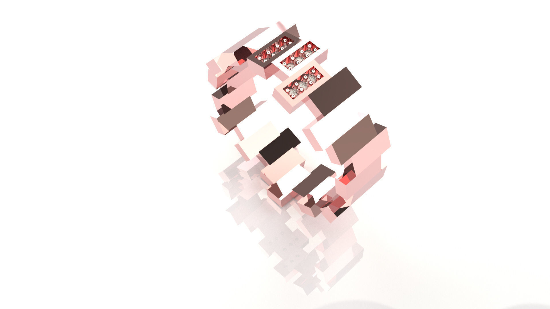 Model 88 Rectangular Facet Diamond Ring Modern EU size 3D print model_1