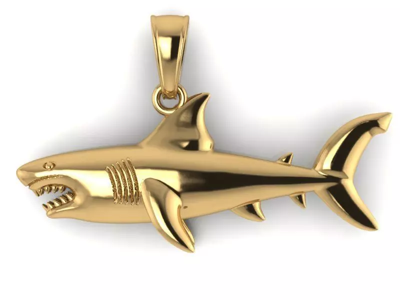 Shark pendant 3D print model