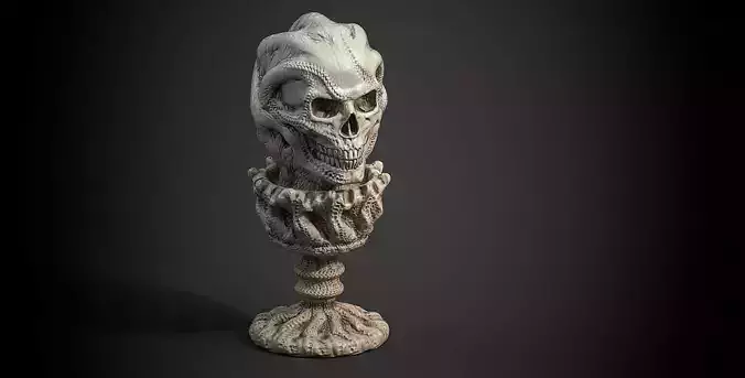 skull candle low poly and high poly 3d print model