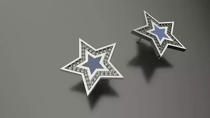 Model 93 Star Diamond Earring Enamel