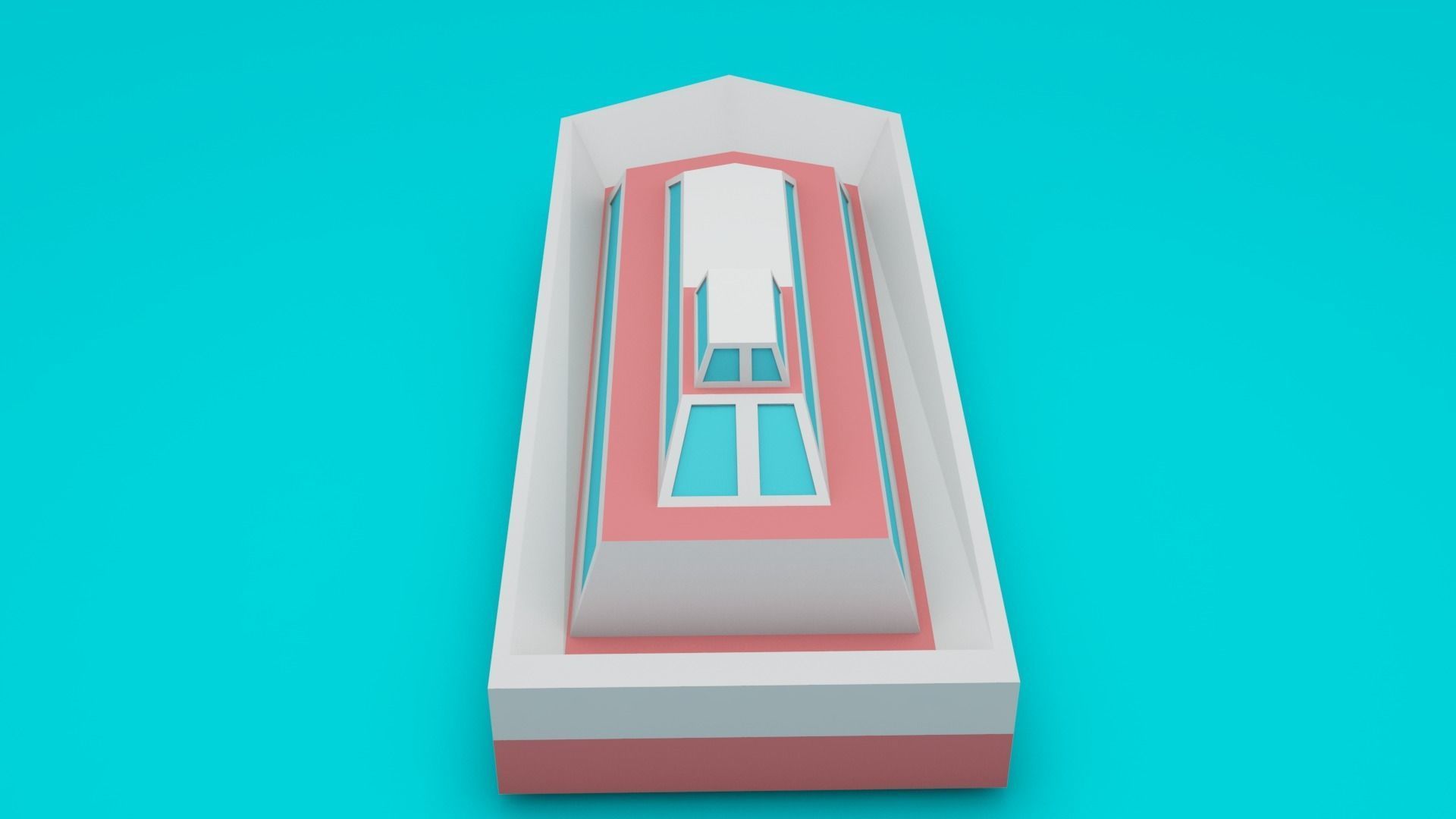 Low-poly cartoon yacht 3d model Low-poly 3D model_7