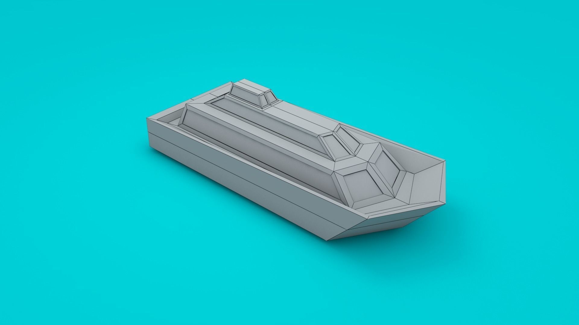 Low-poly cartoon yacht 3d model Low-poly 3D model_1