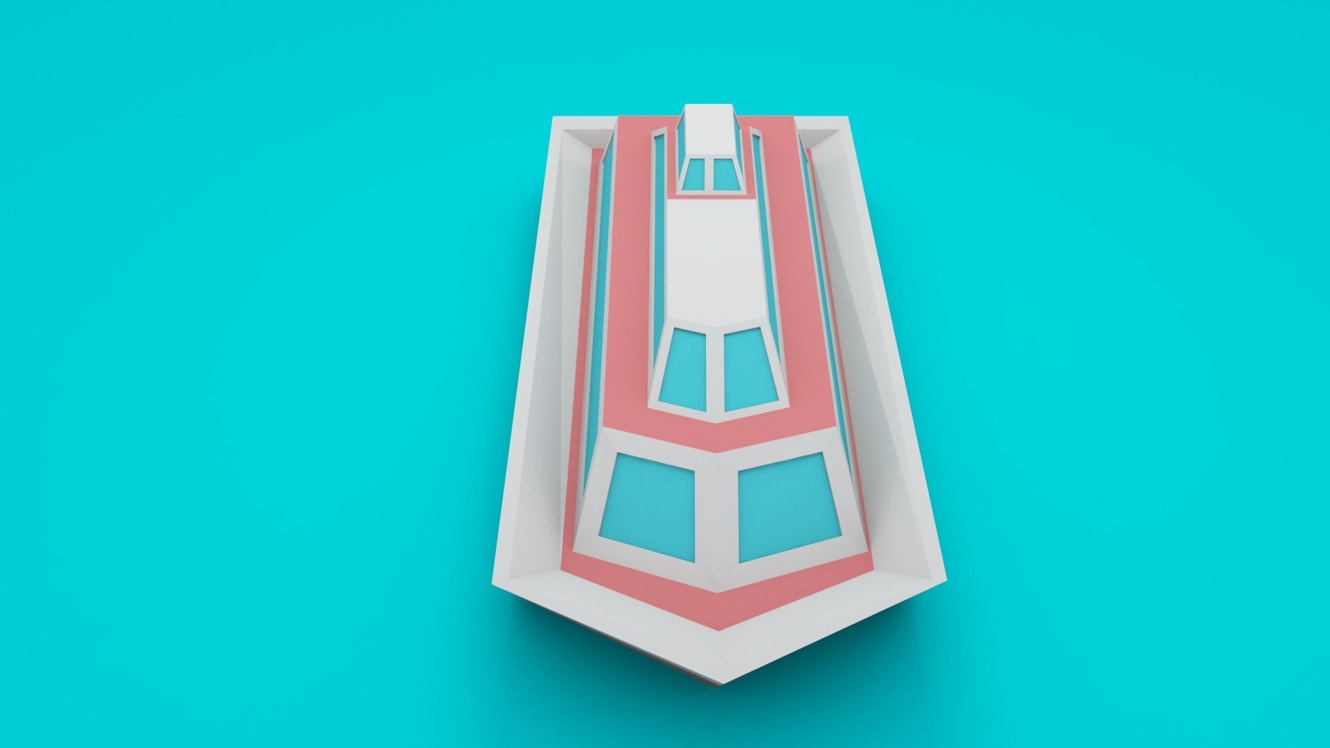 Low-poly cartoon yacht 3d model Low-poly 3D model_4