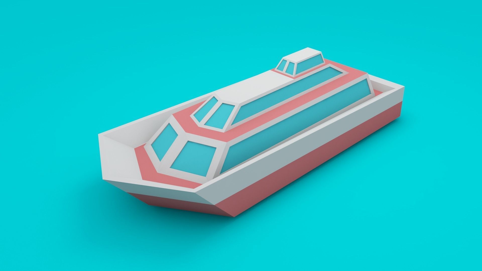 Low-poly cartoon yacht 3d model Low-poly 3D model_6