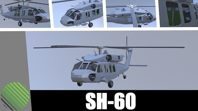 SH-60 seahawk low poly Low-poly 3D model