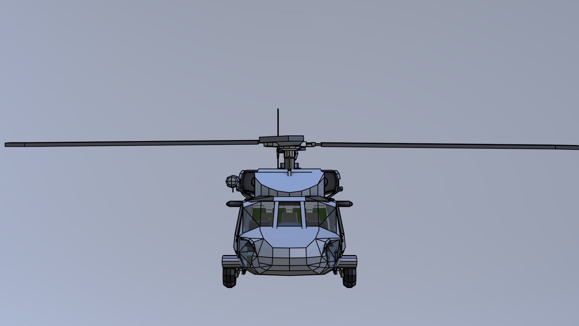 SH-60 seahawk low poly Low-poly 3D model_7