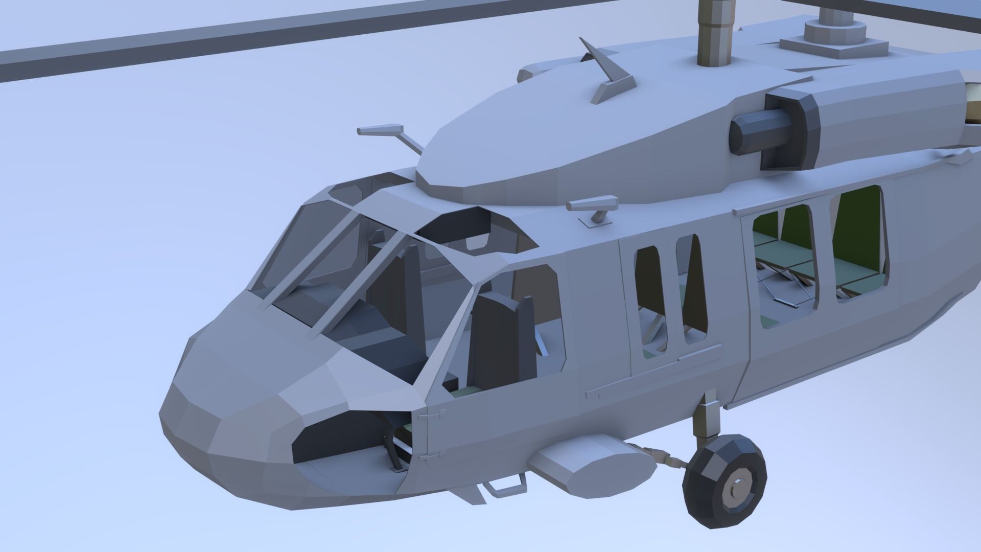 SH-60 seahawk low poly Low-poly 3D model_20