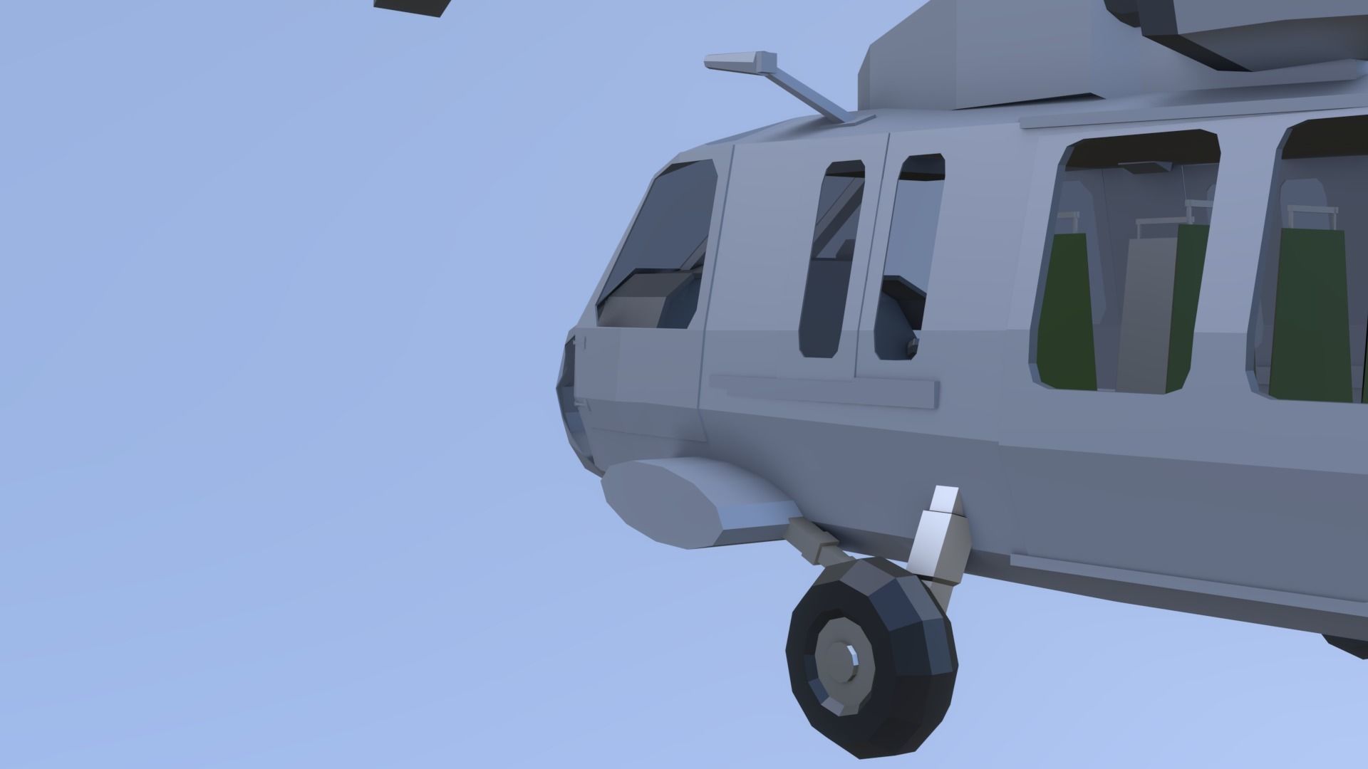 SH-60 seahawk low poly Low-poly 3D model_3