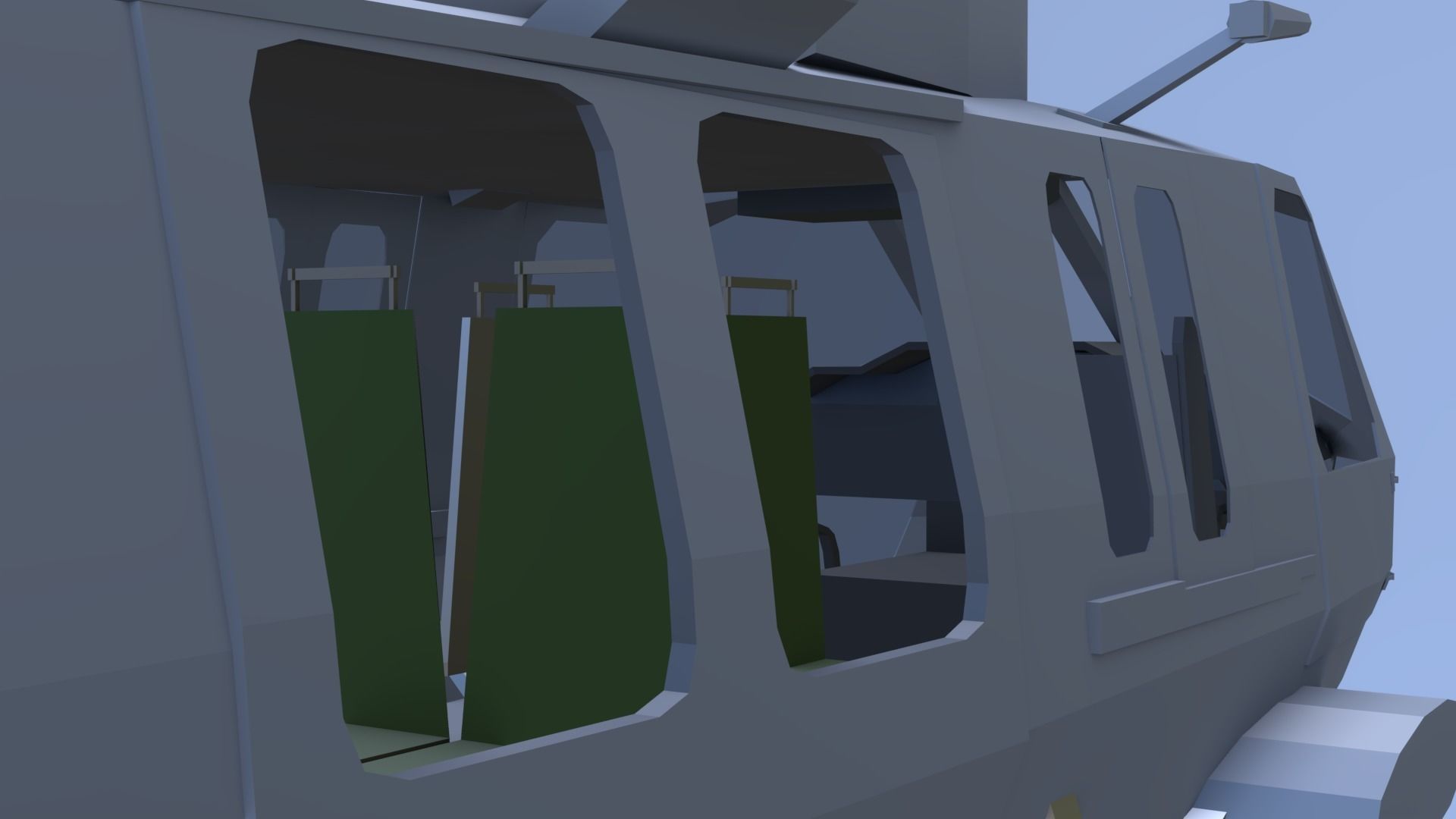 SH-60 seahawk low poly Low-poly 3D model_14
