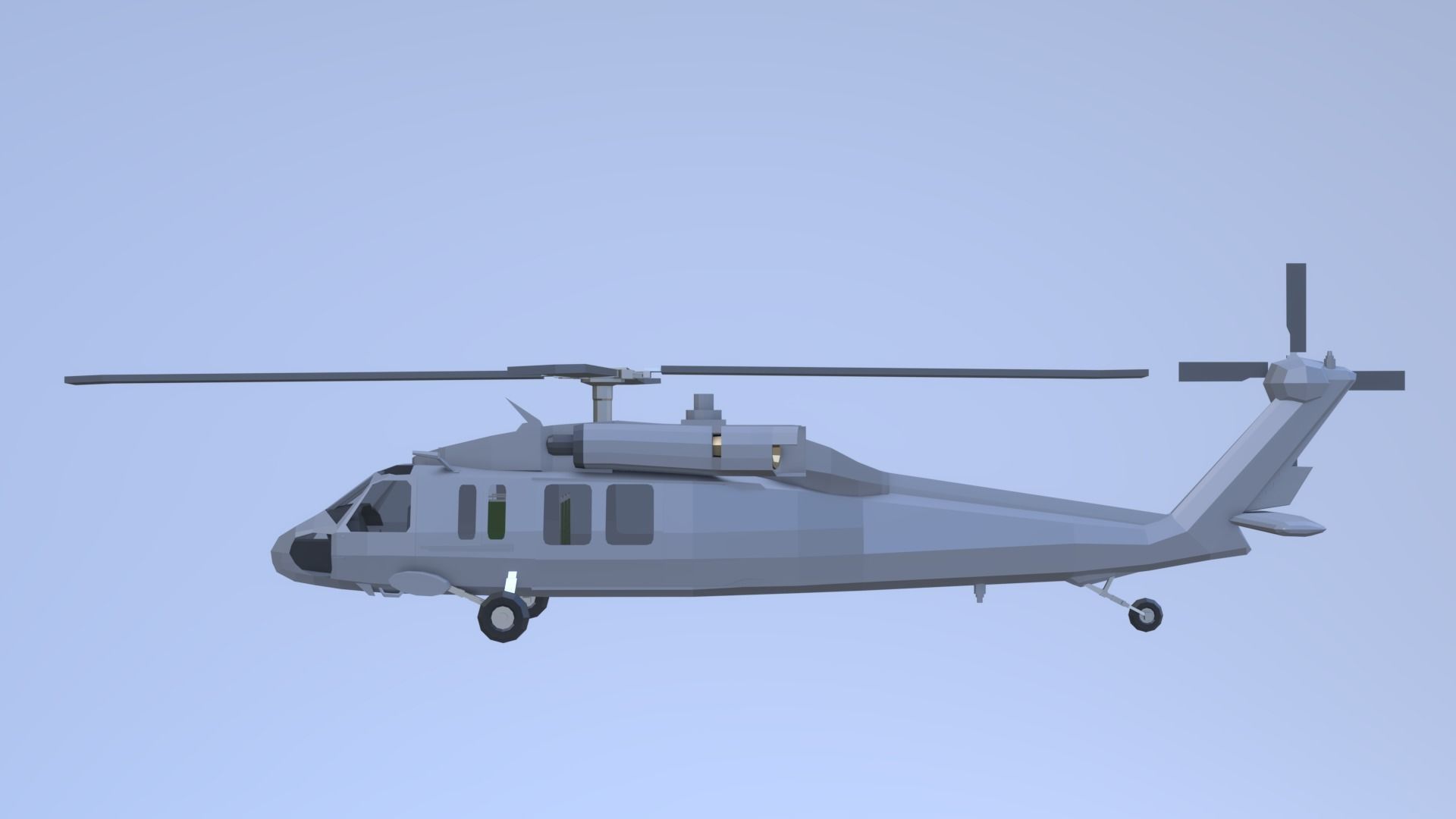 SH-60 seahawk low poly Low-poly 3D model_8
