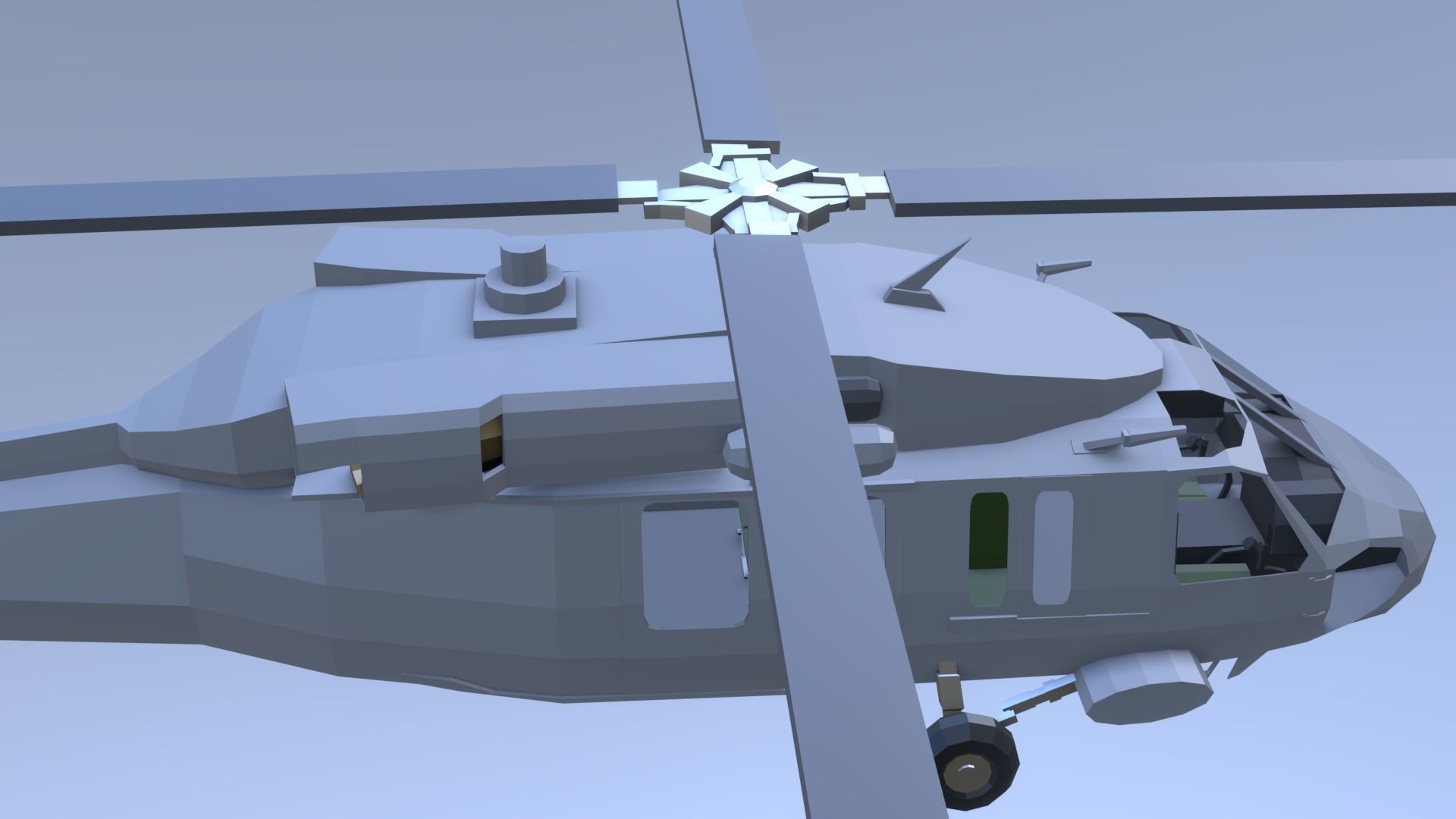 SH-60 seahawk low poly Low-poly 3D model_5